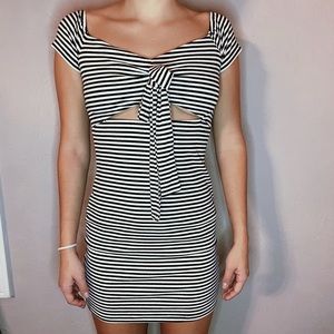 Striped Tie Front Dress